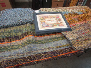 Rag rugs, three with small braided...