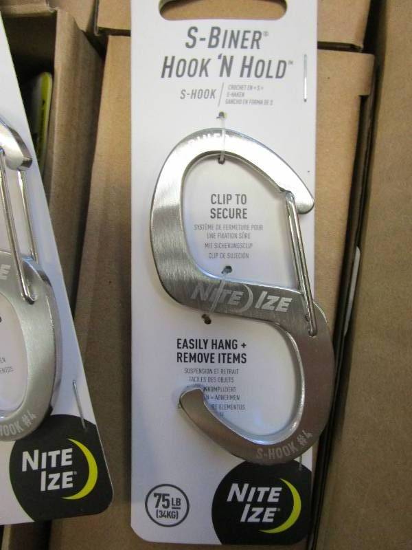 lot 467 image: NITE IZE S-Biner Hook N Hold S-Hook (72 PACK, BRAND NEW)