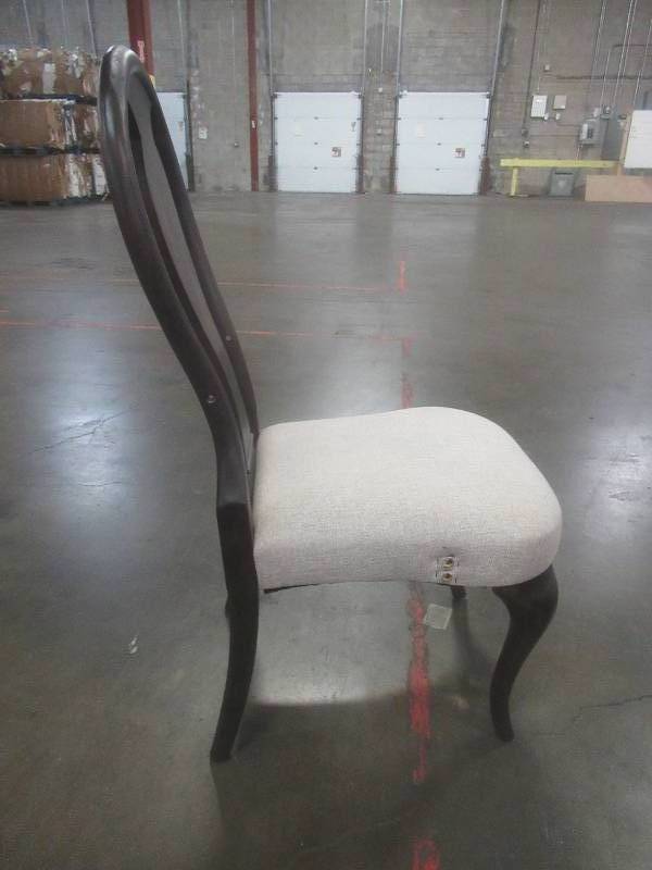 lot 105 image: CREATED FOR MACYs KLAUSSNER FURNITURE Upholstered Splat Back Dining Arm Chair - MISSING ARMS, In Like New Condition.