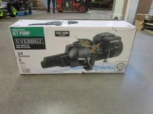 lot 311 image: EVERBILT 34 HP Convertible Jet Pump (NEW IN OPEN BOX)