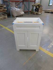 lot 313 image: Everdean 24.50 in. W x 18.75 in. D Bath Vanity in Pearl Gray (CABINET ONLY, IN NICE CONDITION)