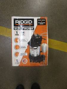 lot 319 image: RIDGID 1 HP Stainless Steel Dual Suction Sump Pump (OPEN BOX)