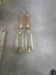 lot 331 image: LITTON LANE Brown Farmhouse Metal Candle Wall Sconces - 2 PACK (SEE PHOTOS)