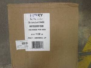 lot 334 image: HUSKY 33 Gal. Drawstring Trash Bags (150-Count) (OPEN BOX)