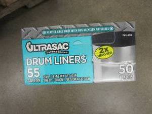 lot 357 image: ULTRASAC 55 Gal. Drum Liner Trash Bags (50 Count)