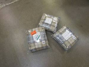 lot 386 image: Tartan Plaid Natural Polyester Secure Fits Furniture Covers - INCLUDES 1 LOVESEAT, 2 RECLINERS (PLAID)