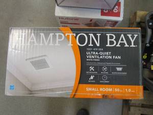lot 402 image: HAMPTON BAY 50 CFM WallCeiling Mount Roomside Installation Bathroom Exhaust Fan, ENERGY STAR (OPEN BOX)