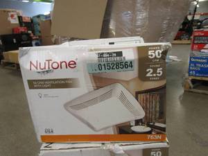 lot 413 image: BROAN NUTONE 50 CFM Ceiling Bathroom Exhaust Fan with Light (OPEN BOX, BOX IS DAMAGED)