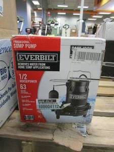 lot 433 image: EVERBILT 12 HP Cast Iron Sump Pump (OPEN BOX)