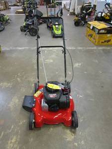 lot 444 image: YARD MACHINES 20 in. 125 cc OHV Briggs and Stratton Gas Walk Behind Push Mower (BRAND NEW)