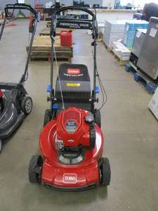 lot 456 image: TORO 21465 Recycler 22 in. Briggs & Stratton SmartStow Personal Pace High-Wheel Drive Gas Walk Behind Self Propelled Lawn Mower (RUNS, IN NICE CONDITION)