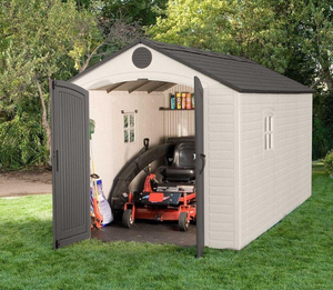 lot 327 image: LIFETIME 8 ft. x 15 ft. Storage Shed (BOXES ARE WET, BUT APPEARS TO BE COMPLETE, BOXES ARE STILL STRAPPED)