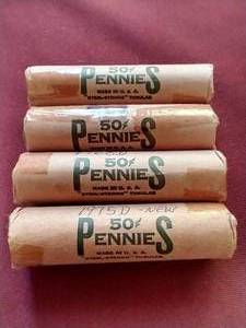 (4) Penny Rolls - 50s, 60s, 70s