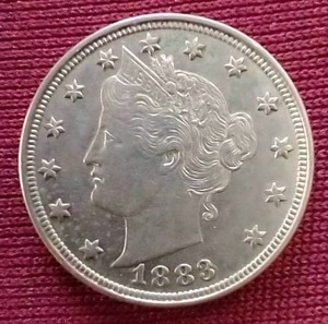 1883 Liberty V Nickel - No Cents