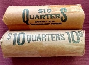 (2) $10 Quarter Rolls - 1970s