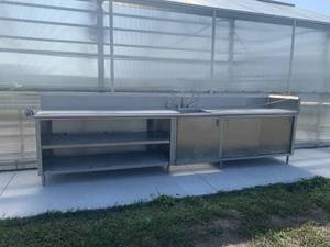 Single Stainless Steel Sink with stainless steel countertops