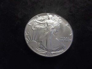 1987 Silver Eagle 1 Oz. 99.9 Fine MS From Unc Roll