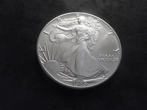 1989 Silver Eagle 1 Oz. 99.9 Fine MS From Unc Roll