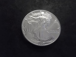 1990 Silver Eagle 1 Oz. 99.9 Fine MS From Unc Roll