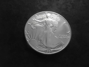 1991 Silver Eagle 1 Oz. 99.9 Fine MS From Unc Roll