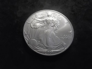 2001 Silver Eagle 1 Oz. 99.9 Fine MS From Unc Roll