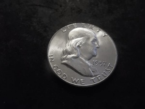 1957 Franklin Silver Half Dollar MS Full Bell From Unc Roll