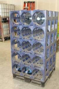 lot 505 image: 5-Gallon Water Jug Storage Rack 30-bin with Pallet