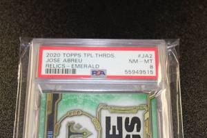 lot 4 image: 2020 Topps Triple Threads Emerald Relics Jose Abreu PSA 8 1618  Only 18 Exist