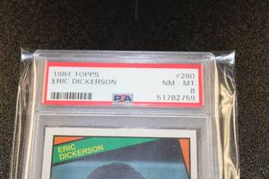 lot 5 image: 1984 Topps Erick Dickerson #280 PSA 8