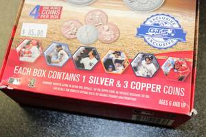 lot 20 image: 2018 Baseball Treasure Coin Hobby Box  4 Coins Per Box