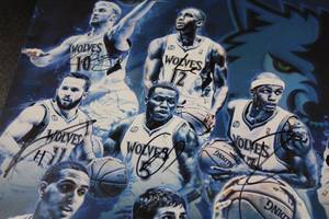 lot 83 image: 2013-14 Minnesota Timberwolves Team Autographed Poster  Approx 23x17