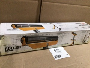 TOUGHBUILT 27.5 to 43 Extendable Heavy-Duty Roller Stand with ball-bearing work supports, ste-tube frame and fold-flat legs  Customer Returns See Terms on Auction