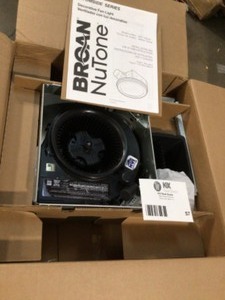 Broan-NuTone Roomside Series Decorative White 110 CFM Ceiling Humidity Sensing Bathroom Exhaust Fan with LED Panel    Customer Returns See Terms on Auction