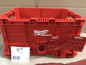 Milwaukee PACKOUT 18.6 in. Tool Storage Crate Bin with Carrying Handles and 50 lbs. Weight CapacityCustomer Returns See Terms on Auction