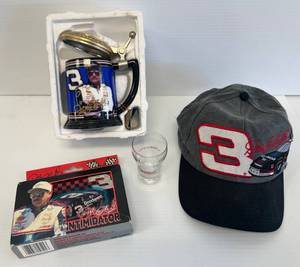 lot 58 image: Group Of Dale Earnhardt Collectibles Including Franklin Mint Collectible Tankard And More -