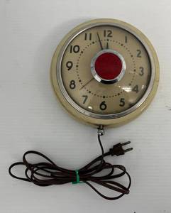 lot 100 image: Antique 1950s Westclox Electric Wall Clock (Needs Repair) -