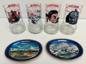 lot 170 image: Group Including 1982 Walt Disney World Epcot Center Tin Trays And Set Of Vintage Star Trek Glasses
