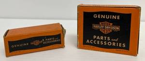 lot 220 image: Antique Post War Harley-Davidson Motorcycle Parts 1 Box Only And 1 For U.S. Government Only With Piston Pin NIB