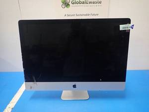 lot 46 image: Apple&nbspiMac17,1 A1419 MK462LLA All-In-One PC &nbspINTEL(R) CORE(TM) I5-6500 CPU  3.20GHZ  16GB DDR3 RAM  1TB HD  Includes IOS and power cable  Unit has chips and crack on left side of screen