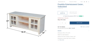 lot 97 image: Franklin Entertainment Center , Unfinished  New still in box