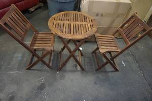 lot 171 image: Wood Bistro Table and Chair Set