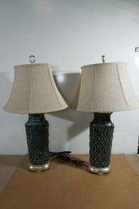 lot 65 image: Pair of Oval Shaped Table Lamps