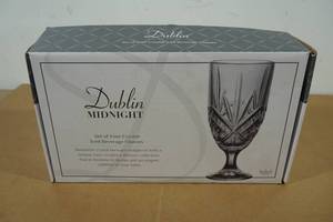 lot 70 image: NEW Shannon Crystal Dublin Midnight Iced Beverage Glasses