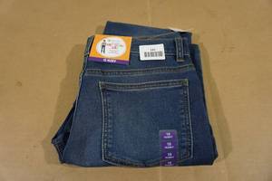 lot 141 image: NEW Members Mark Knit Denim Jeans - Boys 10 Husky