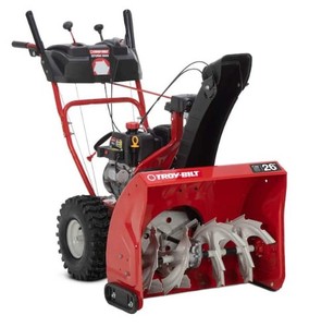 lot 543 image: Troy-Bilt Storm 26 in. 208 cc Two- Stage Gas Snow Blower with Electric Start Self Propelled, Storm 2600 - Like New, Appears to be Complete, Needs Assembly.