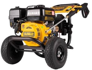lot 607 image: DEWALT 3400 PSI 2.5 GPM Gas Cold Water Pressure Washer with Electric Start Engine, DXPW3425E - Looks New, Missing Wand and 1 Tip - Has Compression, Wants to Turn Over, but Failed to Start With Both Pull and E-Start. Needs Some Work.