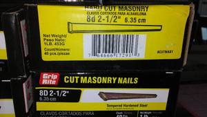 lot 126 image: 8D 2.5 Masonry Nails (9 Boxes)