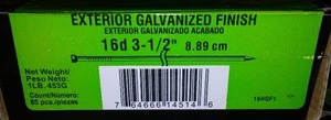 lot 142 image: Galvanized Sinker Nails (12 Boxes)