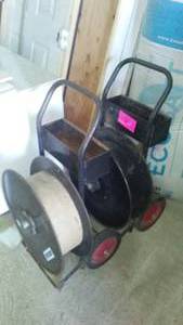 lot 201 image: (2) Cable, Strap Stands On Wheels.
