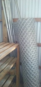 lot 214 image: Chain Link Fence With Posts, New.